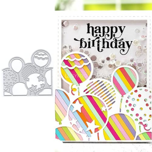 Luftballons Stanzformen für Kartenherstellung, Happy Birthday Metall-Stanzformen für Papier, Scrapbooking, DIY Schablonen für Album, Party, Hochzeit, Festivals, Dekoration