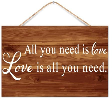 Rustic Wooden Signs All You Need Is Love Love Is All You Need Art Decor for Outdoor Bible Verse Quote Wooden Sign Motivational Wall Decor Sign for Offices 12x8in