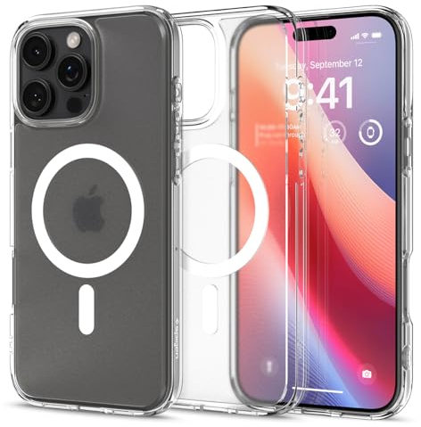 Spigen für iPhone 16 Pro Hülle [Anti-Yellowing] Ultra Hybrid MagFit Case Handyhülle Transparent Dünn Slim Kompatibel mit MagSafe -Frost Clear