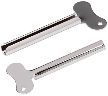 2 Stück silberfarbene Edelstahl-Metalltube, Zahnpasta, Haarfarbe, Kosmetik, Ölfarbe, Squeezer wiederholt verwendet und sicher, einfach zu verwenden und aufzubewahren, Badezimmer-Sicherheit
