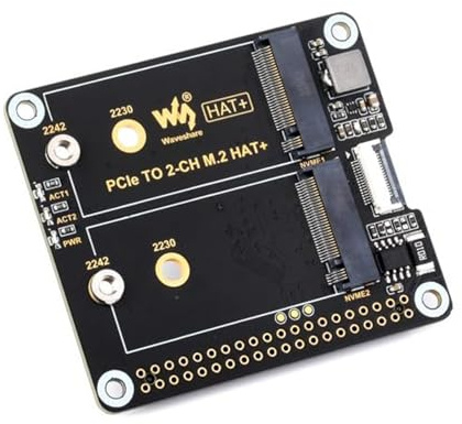 TUOPUONE PCIe auf 2-Kanal M.2 Adapter, kompatibel mit Raspberry Pi 5, kompatibel mit 2230/2242 Größe NVMe Solid State Drive RPi 5 M.2 HAT
