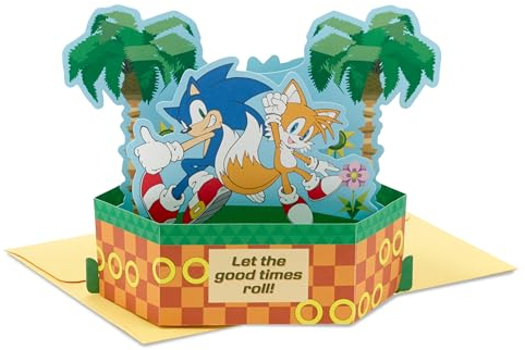 Hallmark Paper Wonder Sonic the Hedgehog Pop Up Karte (Let the Good Times Roll) für Geburtstage, Abschlussfeiern, Glückwünsche