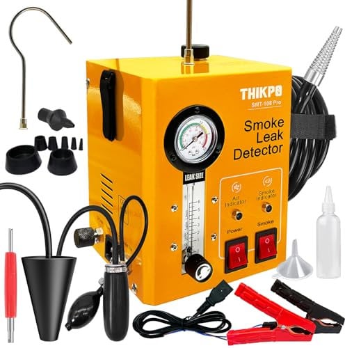 Máquina de Humo Detector 12V, EVAP Detector Fugas Humo, Fugas de Automóviles Detectar para Sistema de EVAP, Sistema de Combustible del Coche (Amarillo)