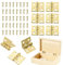 70 Stück Kleine Scharniere zum Basteln Mit 280 Schrauben Messingfarben Scharniere Klein Mini Miniatur Scharniere 8 * 10mm Mini Scharniere Klappbar Für Holzkiste Schmuck-Box Kabinett DIY Modellbau