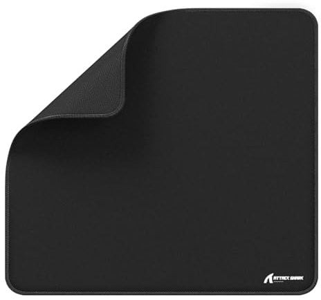 ATTACK SHARK CM02 eSports Gaming Mouse Pad, Water Resistant Coating Large Mouse Mat, Heavy Textured Smooth Control Surface, Non-Slip Rubber Base, Micro-Knit Stitched Edges, 450x400x4mm - Black