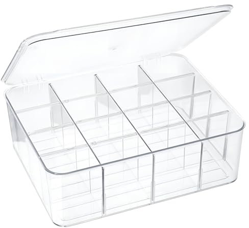 Drawer Organiser Clothes Sock Underwear Box, 16 Compartments Removable Divided Organiser, Wardrobe Nursery Drawer Storage for Scarves, Tie, Bra, Socks, Baby Cloth