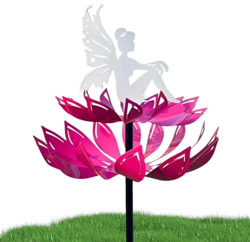 Windspiele für den Außenbereich,Windmühlen für den Außenbereich | Elfen-Feenhof-Windspiel, Gartendekoration,Kreative Garten-Kunst-Ornament-Metall-Außenwindmühle für den Haustür-Gehweg