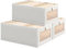 DIMJ Washable Linen Storage Boxes with See-Through Window, Foldable Fabric Containers Bin for Closet, Wardrobe, and Shelf, Breathable and Sturdy, 40×27×17 cm, PP board, Set of 3(Beige)