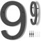 Numero Maison, Numero de Maison Exterieur, Grandes Numéros Maison Moderne en Plastique noir 10 Pouces/25.4 cm, Numero de Rue, Numéro Maison House Numbers 9