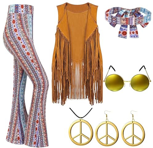 80er Jahre Outfit Damen, 80er Kostüm Accessoires, Partei Fancy Dress Zubehör Set, Beinstulpen Netzhandschuhe Sonnenbrille Spitzenstirnband Mehrfarbige Armbänder 80er Brille Tüllrock Glitzer Damen Gold