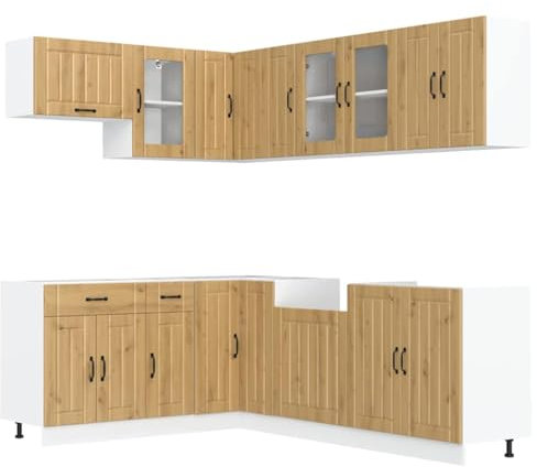 vidaXL 11-TLG. Küchenschrank-Set Lucca Artisan-Eiche Holzwerkstoff