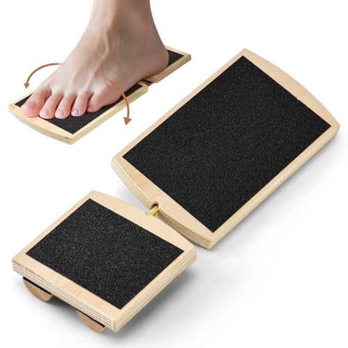 YAOZUP Tabla de Equilibrio de Una Pierna, Entrenador de Tobillo y Pie de Madera, Tabla de Equilibrio de Tobillo, Tabla de Entrenamiento para el Pie para Estiramiento de Tobillo, Corrección de Postura