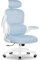 Aiidoits Bürostuhl, Ergonomischer Bürostuhl mit Klappbaren Armlehnen, Verstellbarer Kopfstütze und Lendenwirbelstütze, Bürostuhl Ergonomisch Wippfunktion bis 135°, Chefsessel Bürostuhl 150 kg, Blau