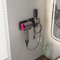Voldra Hair Dryer Holder Wall Mounted, Self-Adhesive Styling Care Tools Organiser Hair Brush Holder Blow Dryer Holder with Plug&Cord Organizer for Bathroom Barber Shops(Gray)
