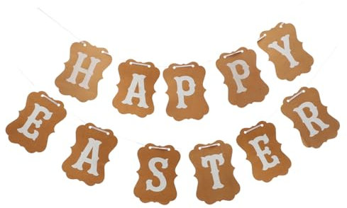 VICASKY 1 Satz Ostern-papier-pull-flags Süße Girlande Füllstoffe Teller Thanksgiving-banner Weihnachtsgirlande Platte Osterdeko Hängendes Osterbanner Ostervorräte Banner Hängen Brown