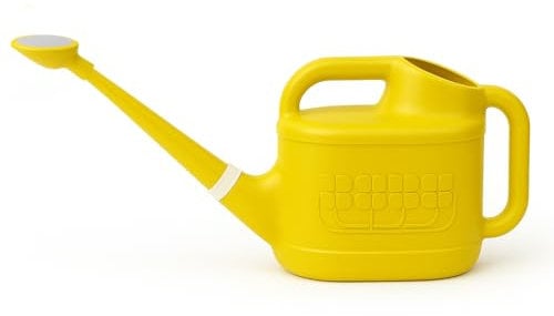 Keplin 8L Small Watering Can, Durable Plastic Watering Can for Indoor & Outdoor Plants, Easy Pour Garden Jug with Sprinkler Rose, Ideal for Flowers, Houseplants & Gardening (Yellow)