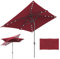 Fiqops Sombrilla 210 x 140 / 300 x 200 cm con manivela | Sombrilla rectangular protección solar UV50+ plegable, sombrilla de jardín, impermeable, para jardín, terraza, sin soporte, Rojo con LED, 300 x