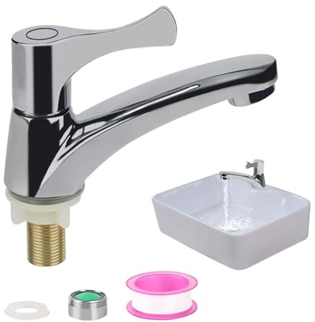 Petit robinet WC pour invités - Acier inoxydable - eau froid