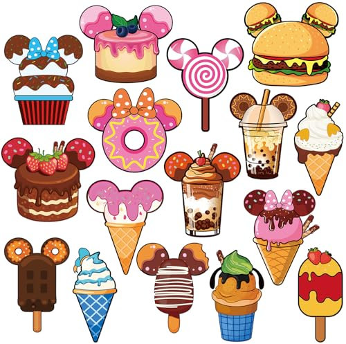 RiVolTa Mouse Cruise Door Decorations - 16 PCs Cute Magnets Ice Cream Ship Cabin Magnetic Stickers Funny Animal Stateroom Decal Accessories Refrigerator for Summer Party Carnival Holiday Locker Decor