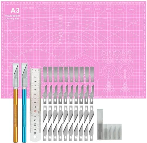 A3 Cutting Mat Kit, A3 Mat for Carving Crafts, Cutting Board for Sewing Self Healing Cutting Mat (Pink)
