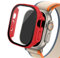 Quirxio Boîtier en verre pour Apple Watch Ultra 2, 49mm, smar twatch PC, protecteur d'écran pare-chocs, couverture trempée, accessoires de bande série iwatch(Red 07,Ultra 2 49mm)