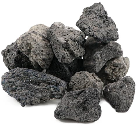 Qerutk 1 Pack Natural Aquarium Rocks, Lava Rock, Fish Tank Rocks Black, Aquarium Decorative Stones, for Plants Gravel for Garden Cover Plant Drainage Gravel Terrarium Indoor (200g)