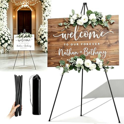 Künstler Staffelei Stand, 160cm Verstellbares Stativ Tisch Kunst Leinwand Malerei Display, Portable Künstler Staffeleien, Staffelei Ständer für Hochzeitsschild,Poster, Malerei (Schwarz)