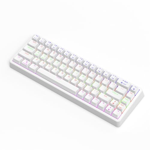 Tosuny 60% Mechanische Gaming Tastatur, RGB hintergrundbeleuchtete Kabelgebundene Tastatur mit Hot Swap fähigen Roten Schaltern, 68 Tasten, Kompakte Mi NI Bürotastaturen für PC