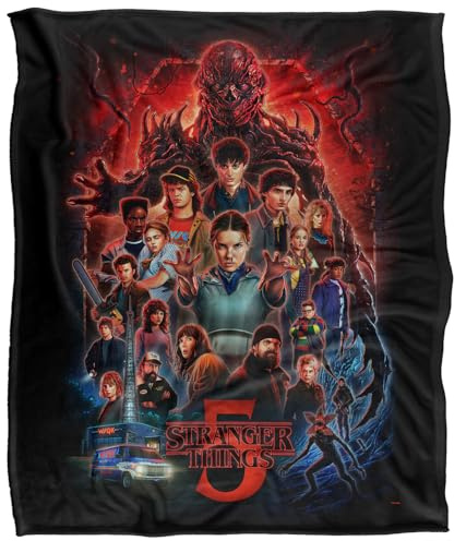 Stranger Things Season 5 Poster Silky Touch Super Soft Throw Blanket 152 X 127 Cm
