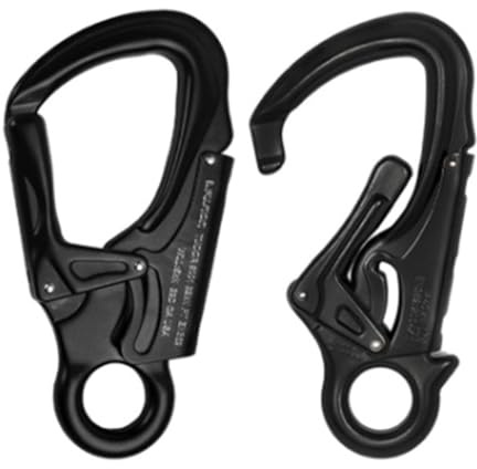 RichVibe K-Shaped for Auto Lock Carabiner Outdoor Climbing, 14 x 7 cm, 2.3 cm Opening, 135, Aluminum Alloy, Black, For Safety Harness Lanyard and Rappelling Equipment