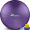 TRESKO Gymnastikball mit GRATIS Übungsposter inkl. Luftpumpe - Yogaball BPA-Frei | Sitzball Büro | Anti-Burst | 300 kg,Lila,85cm (für Körpergröße über 185cm)