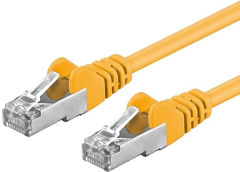 PremiumCord Netzwerkkabel, Ethernet, LAN & Patch Kabel CAT6a, 10Gbit/s, S/FTP PIMF Schirmung, AWG 26/7, 100% Cu, schnell flexibel und robust RJ45 kabel, gelb, 0,25m