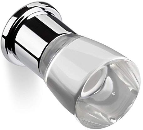 SOTECH Möbelknopf SW36 Ø 14 mm transparent/Chrom poliert Möbeltürknopf Schranktürknopf Möbelknopf von Junker Design