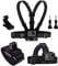 TELESIN Eyeon 3-in-1-Set Brustgurt + Befestigung für Kopfgurt + Handgelenkbefestigung mit J Hook für GoPro, Xiaomi YI, SJCAM, Campark, Victure, Crosstour, Apeman Action-Kamera