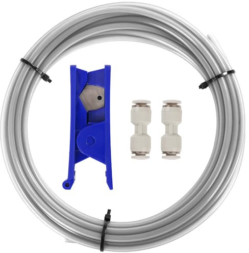 Sovol 5m PTFE-Schlauch 2,5mm ID 4mm OD mit 2 Kupplungen & Schlauchschneider – Kompatibel mit Bambu Lab X1/X1C/P1P/P1S/A1/A1 Mini, K1/ K1 Max/Ender 3 V3 für Direktantrieb Extruder 3D Drucker-Zubehör