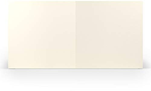 PAPERADO 10 Faltkarten Quadratisch - 15,7 x 15,7 cm - Ivory gerippt Creme - 220 g/m² - Blanko Doppelkarten Klappkarten Einladungskarten Basteln Geburtstag Hochzeit