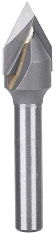 Fresa de fresado de acero al carbono 60 grados Cortador de ranuras tipo V con cabezal de aleación Herramienta de perforación para trabajar la madera con vástago de 6 mm(60 Degrees V-Type 6X1/2)