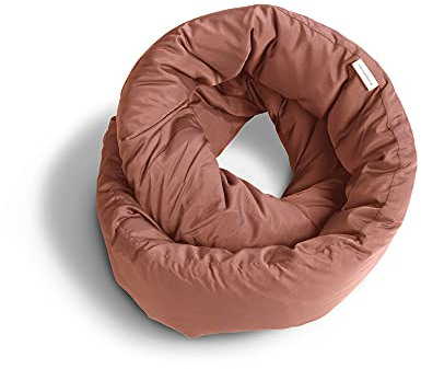 Huzi Design Infinity Pillow - Reisekissen Nackenkissen Ideal für Reise Büro Entwurf Weiches Nackenstützkissen (Terracotta)