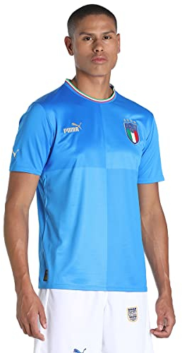 PUMA PUMA FIGC Men's Season 2022/23 Official Home T-Shirt, Ignite Blue-Ultra Blue, S
