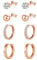 wynn's Sterling Silver Stud Earrings for Women, Rose Gold Stud Earrings & Hoop Earrings Set, 4 Pairs Small Cartilage Sleepers Studs Hoops Earrings Set, 4mm Studs & 12mm Hoops, Rose Gold Earrings