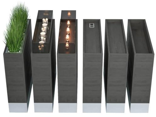 GGMMÖBEL Bali | Bistro Raumtrenner | L120xH75cm | Windlicht Säule | Boden Teiler Kerzen Deko Pflanz Blumen Gastro Trennwand Sichtschutz