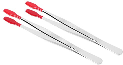 Yoiimiya 2 Piezas de Pinzas de Punta de Goma, Pinzas de PrecisiiN de Silicona de PVC, Pinzas para Manualidades Industriales de Laboratorio, Roja