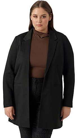 VERO MODA CURVE Vmverina LS Long Blazer Noos Curve, Negro, 54/Grande para Mujer