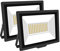 SKYWORLD 2 Pcs 75W Focos Led Exterior, 7500LM Foco Proyector Led IP66 Impermeable 3000K Bianco Neutro Luz de Seguridad Floodlight para Jardín Patio Plaza Garaje Terraza Estadio Obra