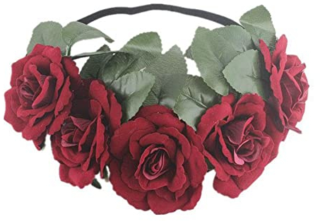 1Pcs Blumenkranz Haarkranz Haarreif Blumen Girlande Boho Blumen Haarkranz Blumen Stirnband Blumenkrone Haarband für Geburtstag Festival Hochzeit Braut Brautjungfer Mädchen
