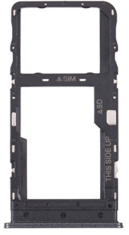 Ersatzteil kompatibel mit TCL 10L / TCL 10 Lite T770H T770B Wagen Einschub für SIM-Karte + Micro-SD-Speicherfach (Schwarz)