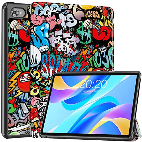 XITODA Étui pour Teclast M40 Plus/ P40HD/ P30S (Caméra Roude), Protection mit Stand Fonction Cover pour Teclast Tablet-Android 12 M40 Plus/P40HD/ P30S 10,1 Pouces Tablette, Graffiti