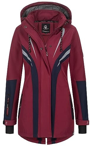 Rock Creek Softshellmantel Damen Outdoor Regenjacke D-492 Weinrot 5XL