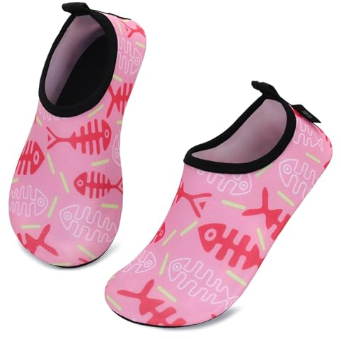 SAGUARO Badeschuhe Kinder Wasserschuhe Kleinkind Schwimmschuhe Strandschuhe Jungen Mädchen Aquaschuhe für Strand Schwimmbad, Flamingo Rosa, 26/27 EU