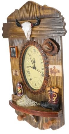 Zerodeko Innendekoration Wanduhr Digitaluhr nautisch Wohnkultur Vintage- Uhrenverzierung Uhr im mediterranen Design das Mittelmeer schmücken hölzerne Uhr dekorative Uhr Wandschmuck